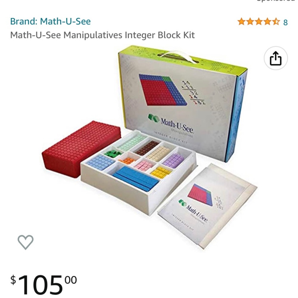 Math U See Primer Book & Manipulative Blocks - Excellent Condition